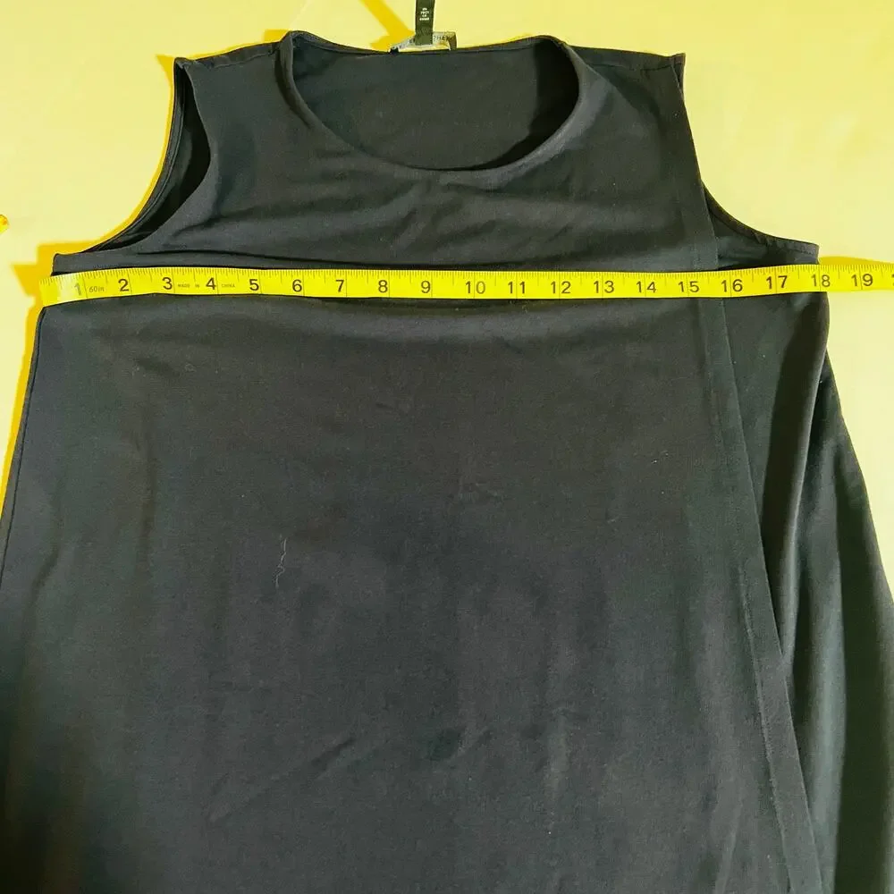 Eileen Fisher Navy Sleeveless Ovelay Shift Dress Size XS